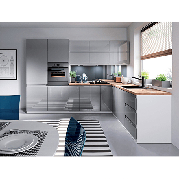 Dolní kuchyňská skříňka D30 Aurellia (bílá + lesk šedý) (L) *výprodej