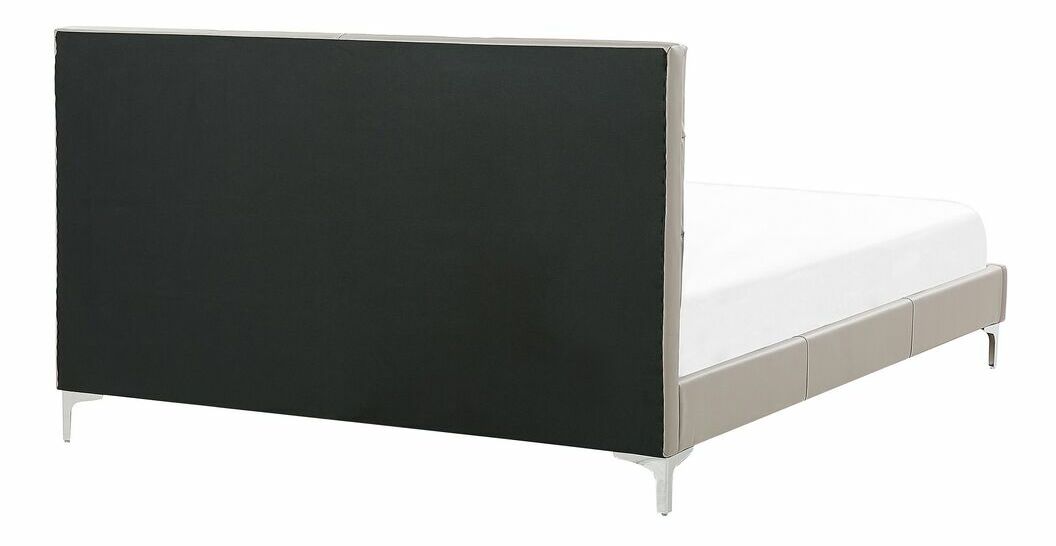 Manželská postel 160 cm Amar (šedá) (ekokůže) (s roštem)