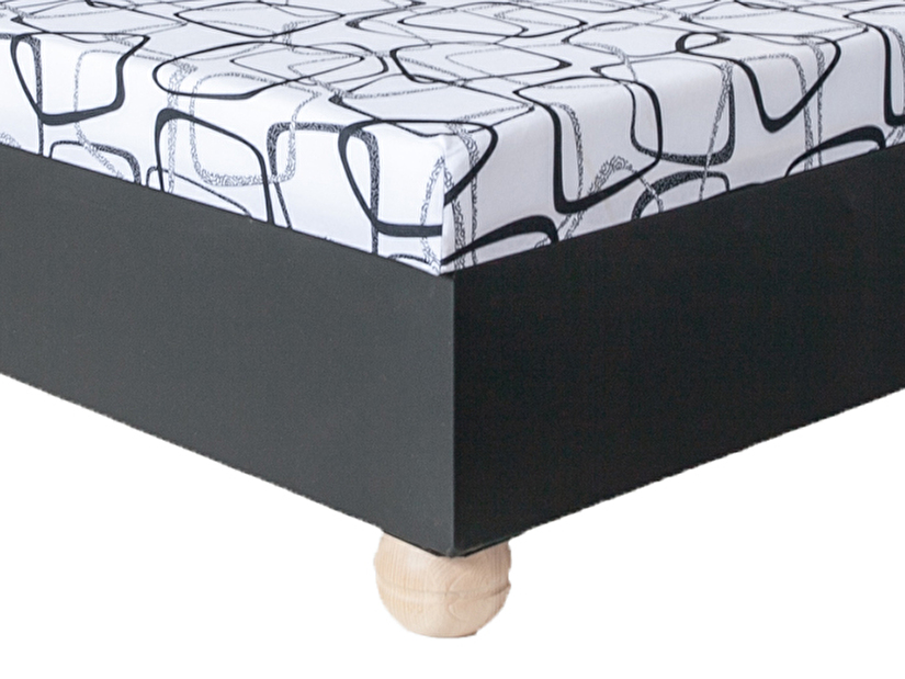 Manželská postel 160 cm BRW Brigita černá (s matracom)