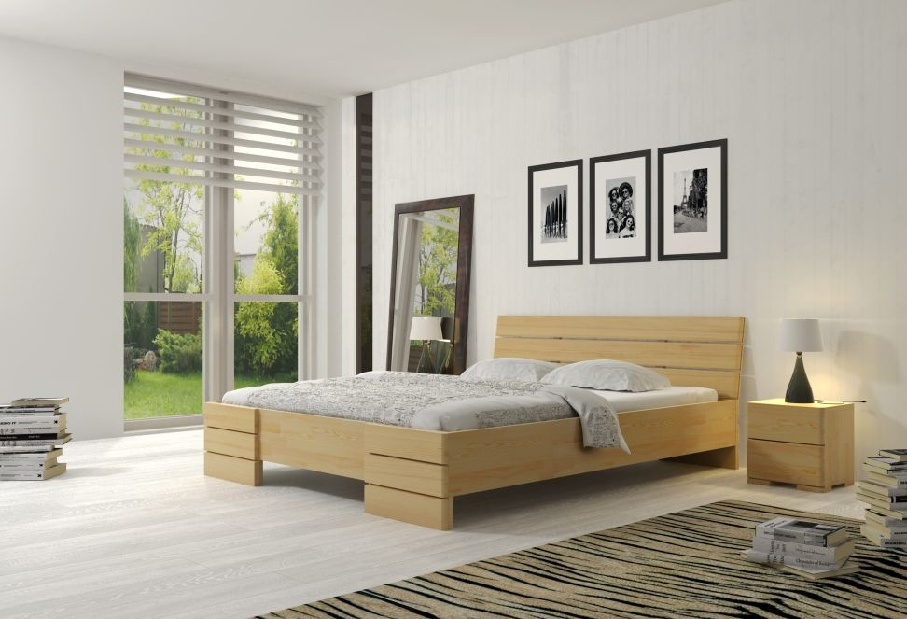 Manželská postel 200 cm Naturlig Lorenskog High (borovice)