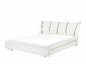 Manželská postel 180 cm NICE (s roštem a LED osvětlením) (bílá)