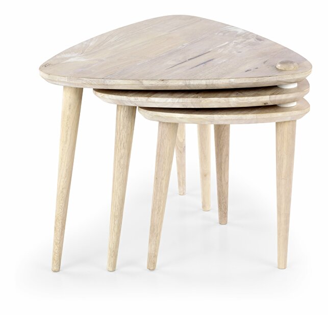 Konferenční stolek Corsica (white washed wood)