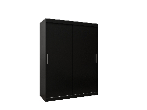 Šatní skříň 150 cm Toki (Černá matná + Černá matná)