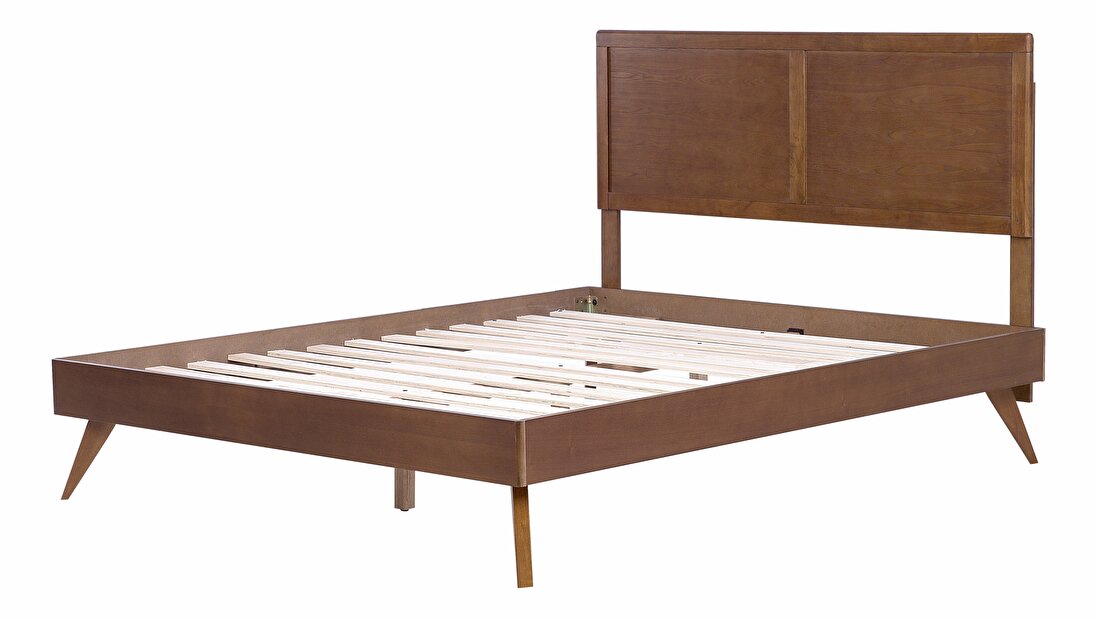 Manželská postel 160 cm ISTA (s roštem) (tmavé dřevo)