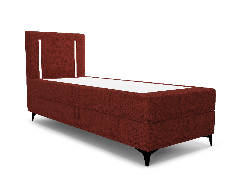 Jednolůžková postel 90 cm Ortega Bonell (červená) (s roštem, s úl. prostorem) (s LED osvětlením)