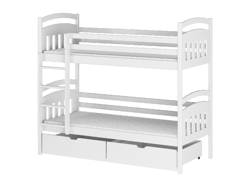 Dětská postel 90 cm Galvin (s roštem a úl. prostorem) (bílá)