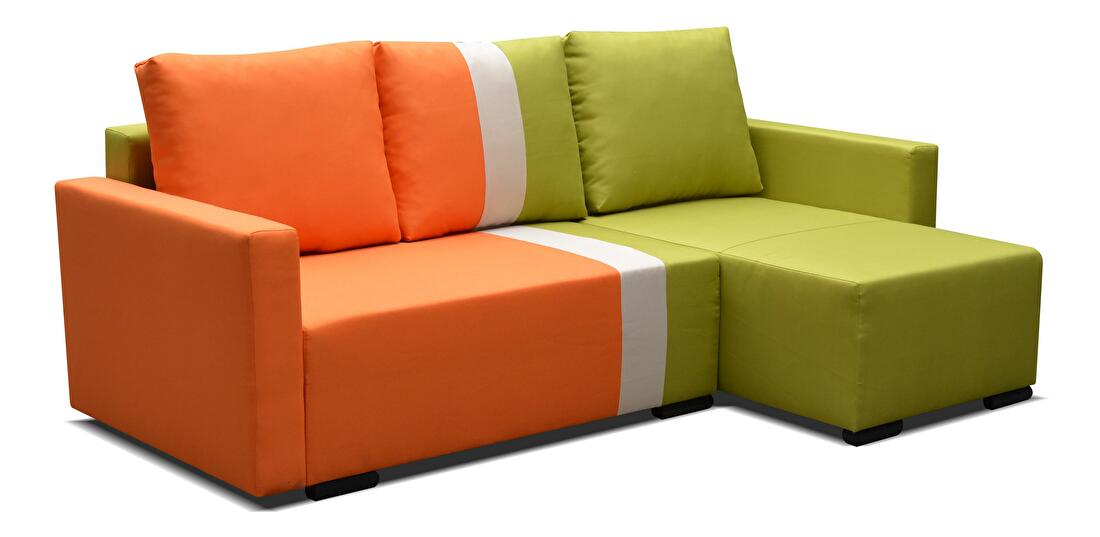 Rohová sedací souprava Erin (zelená + oranžová) (P)