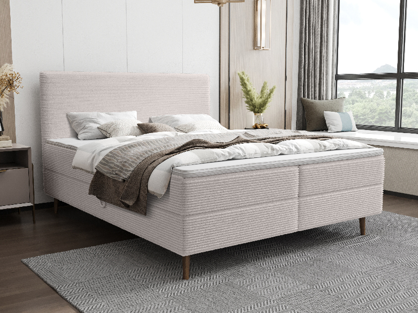 Manželská postel 180 cm Napoli Comfort (bílá) (s roštem, s úl. prostorem)