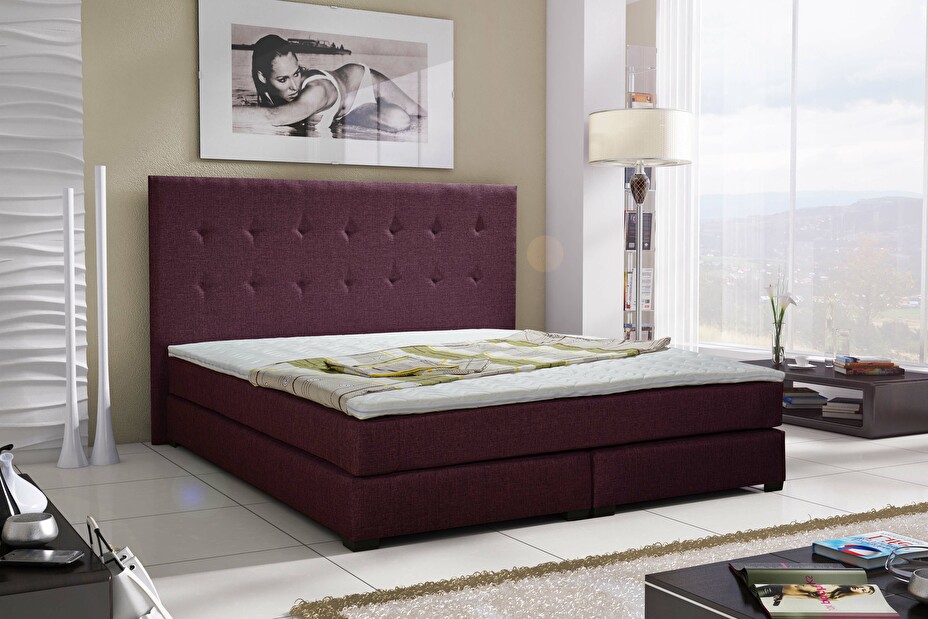 Kontinentální postel 160 cm Caserta (bílá) (s matracemi)