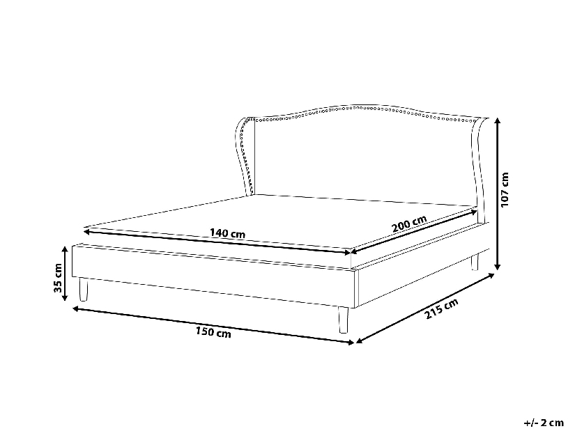 Manželská postel 140 cm COLLETTE (s roštem) (béžová)