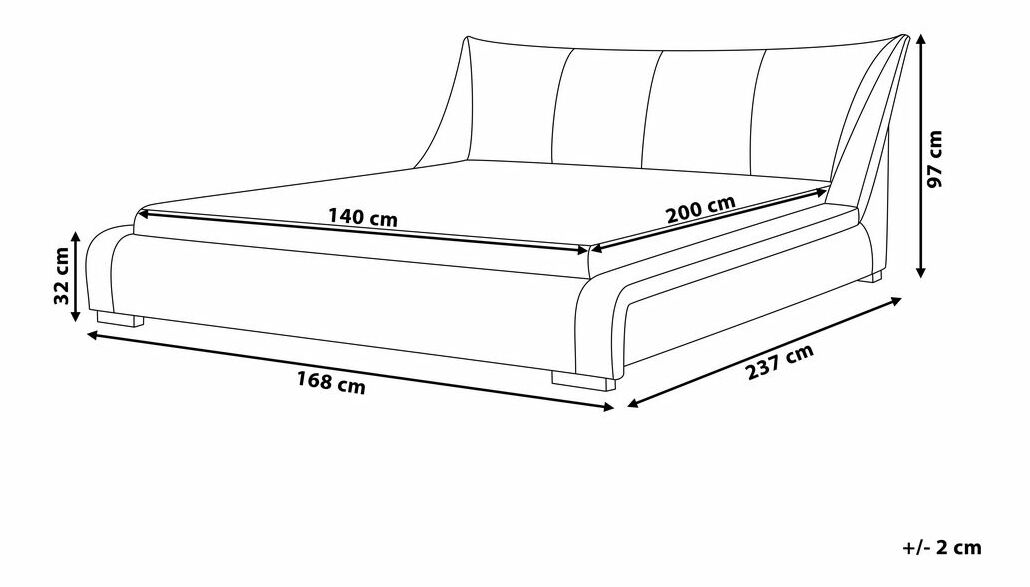 Manželská postel 140 cm NICE (s roštem) (šedá)
