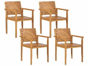 Set 4 ks zahradních židlí Blas (světlé dřevo)