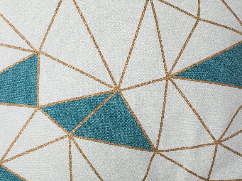 Polštář Clariana (bílá) (modré trojúhelníky)