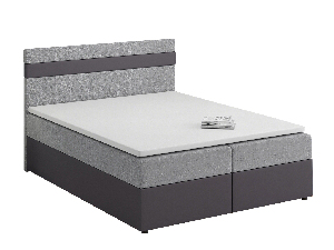Kontinentální postel 140x200 cm Mimosa (melírovaná světle šedá + tmavě šedá) (s roštem a matrací)