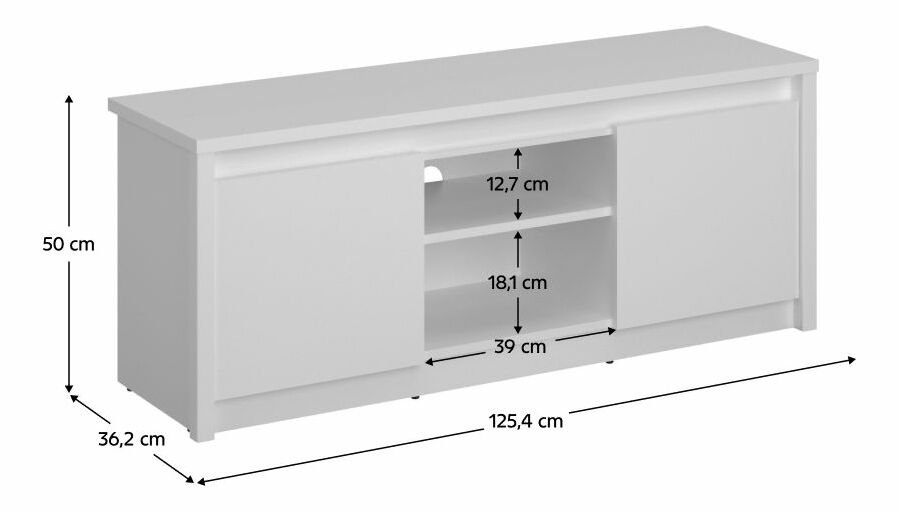 TV stolek/skříňka ERODON (bílá)