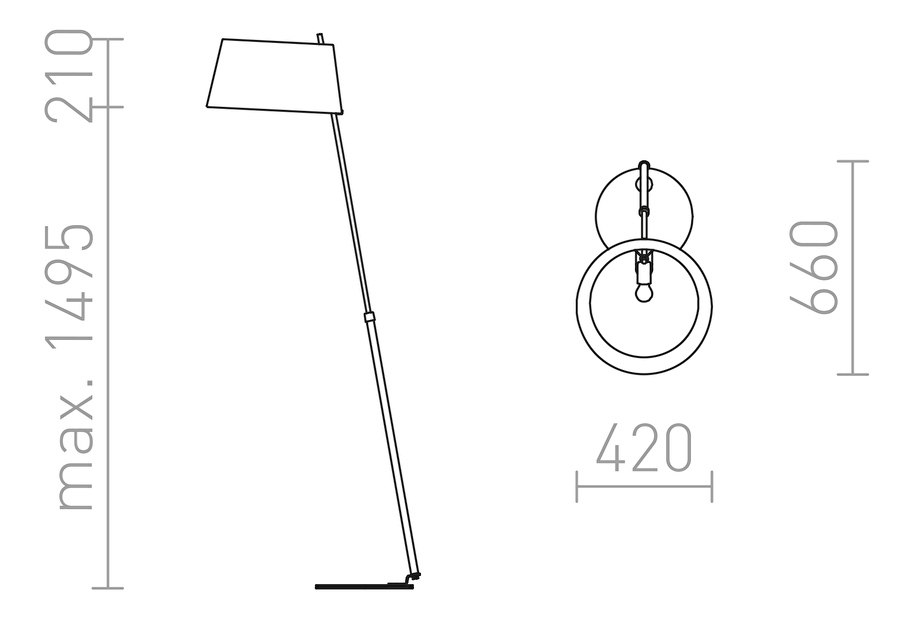Stojanová lampa Ritz 230V E27 42W (černá + chrom)