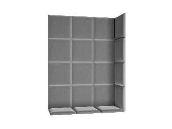 Set 19 čalouněných panelů Quadra 120x160 cm (šedá)