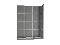 Set 19 čalouněných panelů Quadra 120x160 cm (šedá)