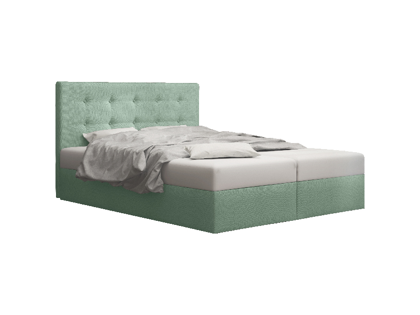 Manželská postel Boxspring 140 cm Duel 1 Comfort (mátová) (s matrací a úložným prostorem)