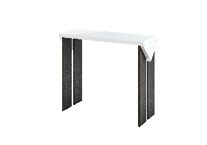Konzolový stolek Tarni (lesk bílý + tmavě šedá)