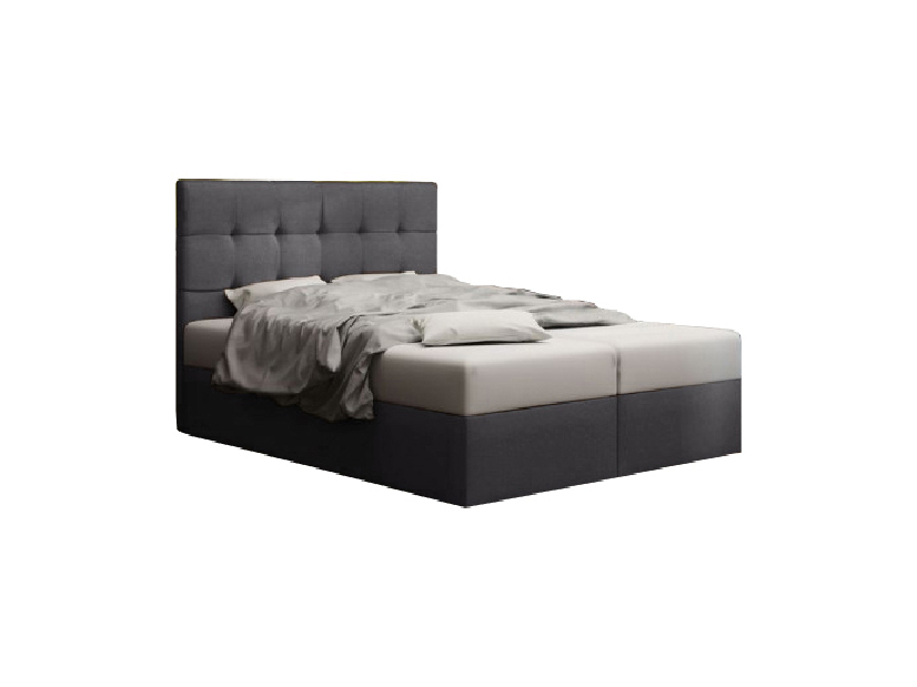 Manželská postel Boxspring 140 cm Duel 2 Comfort (tmavě šedá) (s matrací a úložným prostorem)