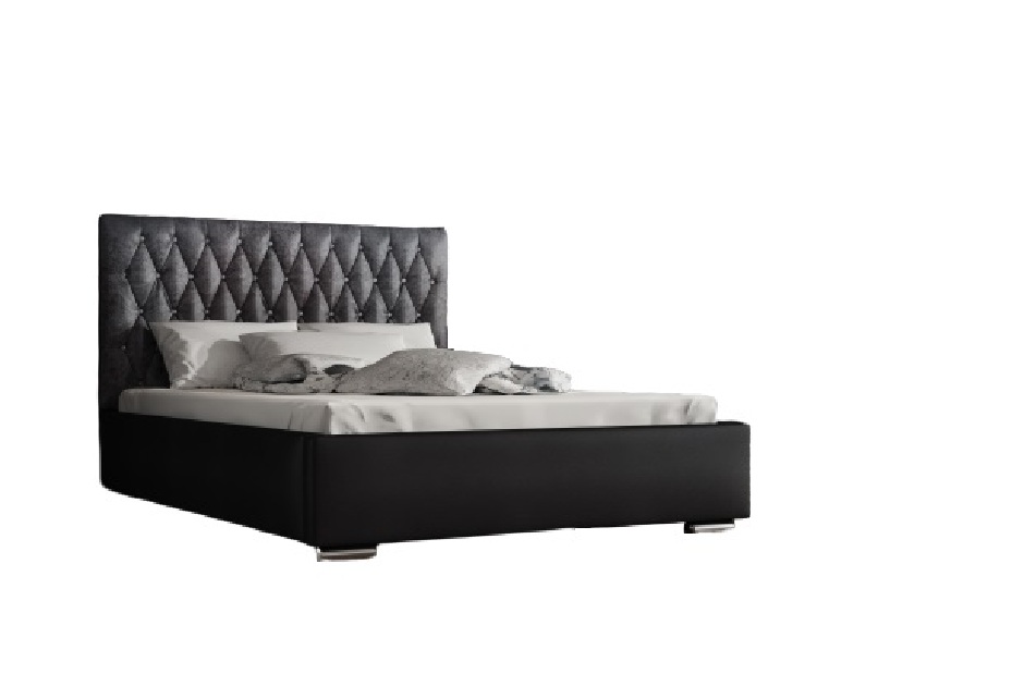 Manželská postel 180 cm Seaford (černá) (s roštem)