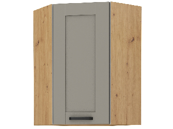 Horní rohová kuchyňská skříňka Lucid 58 x 58 GN 90 1F (dub artisan + claygrey)