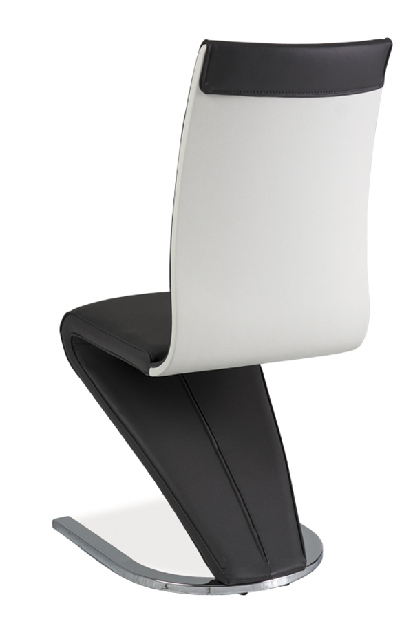 Jídelní židle Hisako (ekokůže černá + bílá)