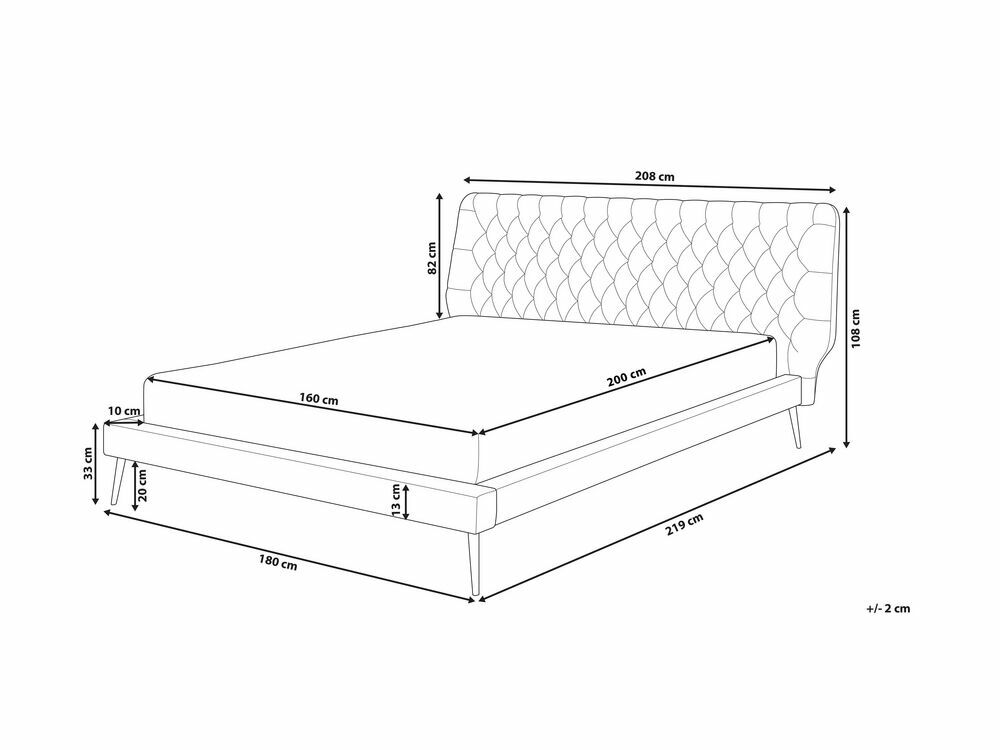 Manželská postel 160 cm ESONNA (s roštem) (šedá)