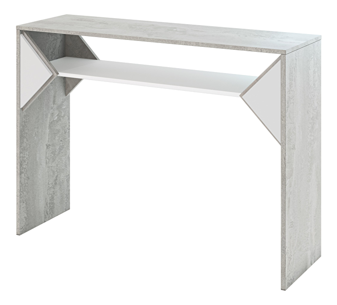 Konzolový stolek Tonfir (světle šedá + lesk bílý)