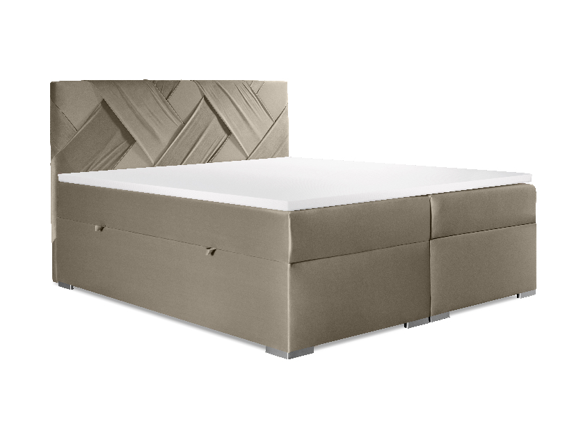 Kontinentální postel 180 cm Melo (zlatá) (s úložným prostorem)