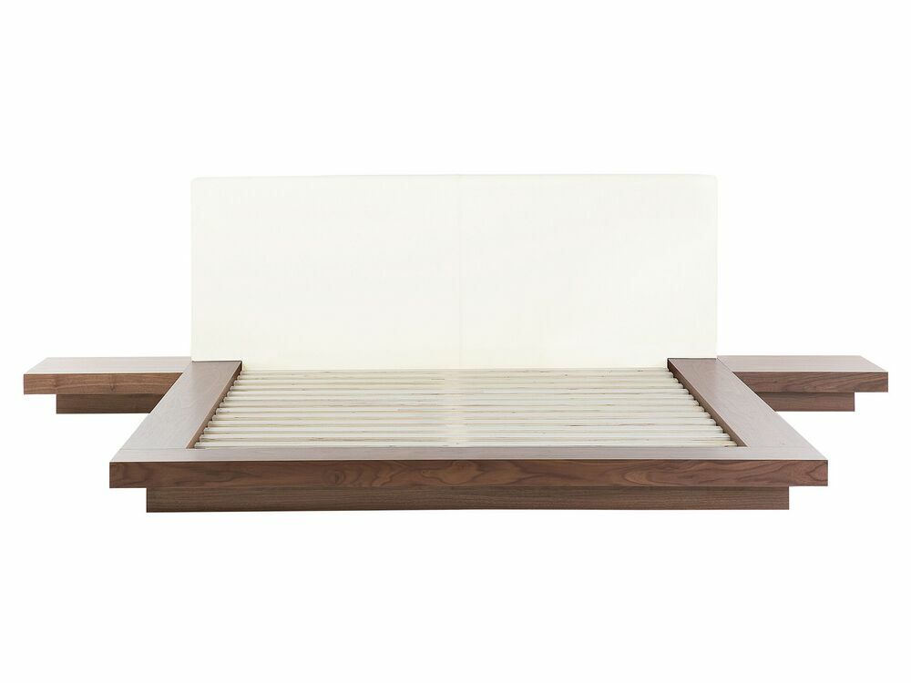 Manželská postel 160x200 cm Zina (bílá) (s LED osvětlením)