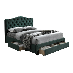 Manželská postel 160 cm Kelpea (s roštem) (smaragdová)