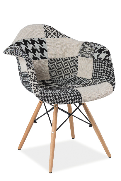 Jídelní židle Dena (patchwork šedý)