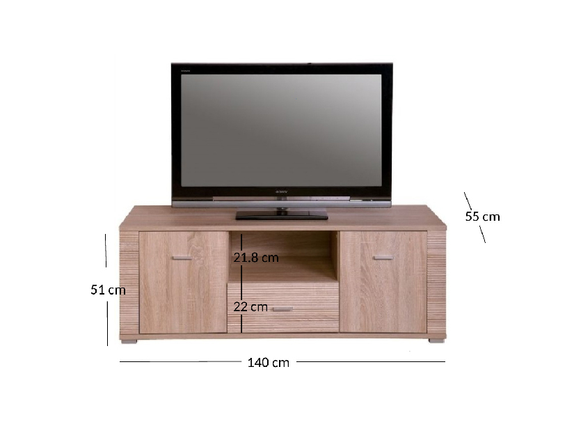TV stolek/skříňka Gwenn 2D1S (dub sonoma)