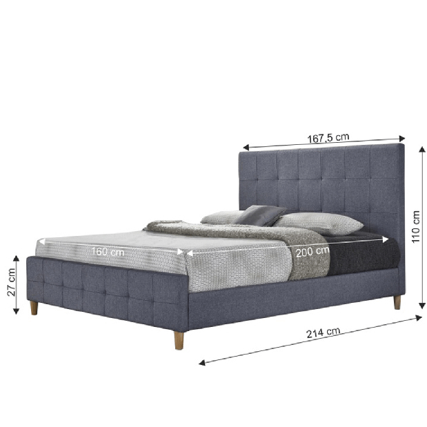 Manželská postel 160 cm Balren (s roštem)