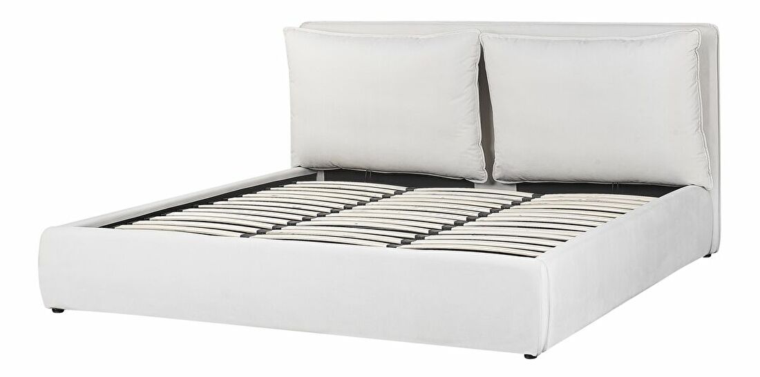 Manželská postel 180 cm Berit (bílá) (s roštem) (s úl. prostorem)