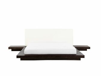Manželská postel 180 cm ZEPHYRE (s roštem) (tmavé dřevo)