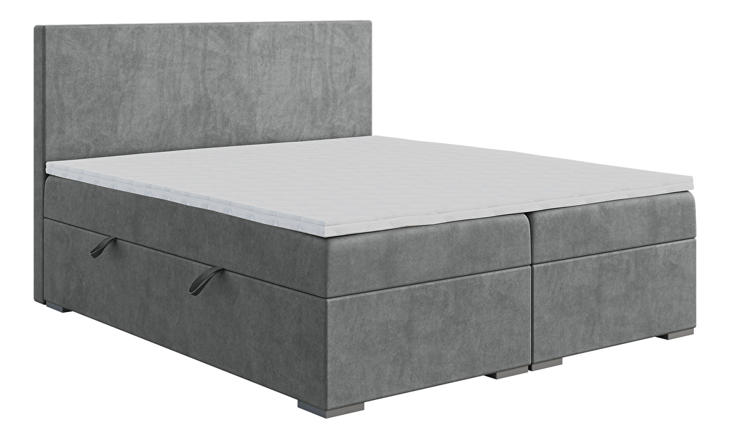 Kontinentální postel 120 cm Lemmy (beton) (s matrací a úl. prostorem)