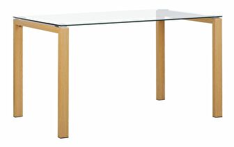 Jídelní stůl TOVO (světlé dřevo + sklo) (pro 4 osoby)