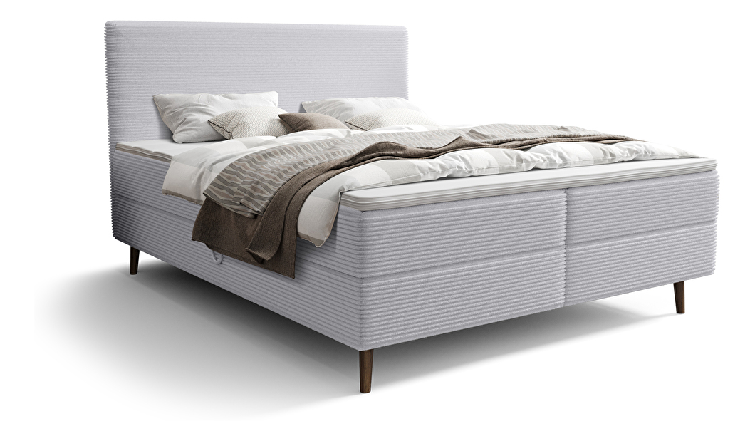 Manželská postel 160 cm Napoli Comfort (šedá) (s roštem, s úl. prostorem)