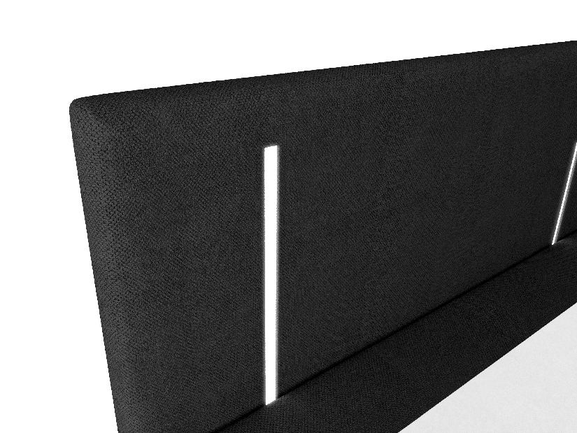 Jednolůžková postel 120 cm Ortega Bonell (černá) (s roštem, s úl. prostorem) (s LED osvětlením)