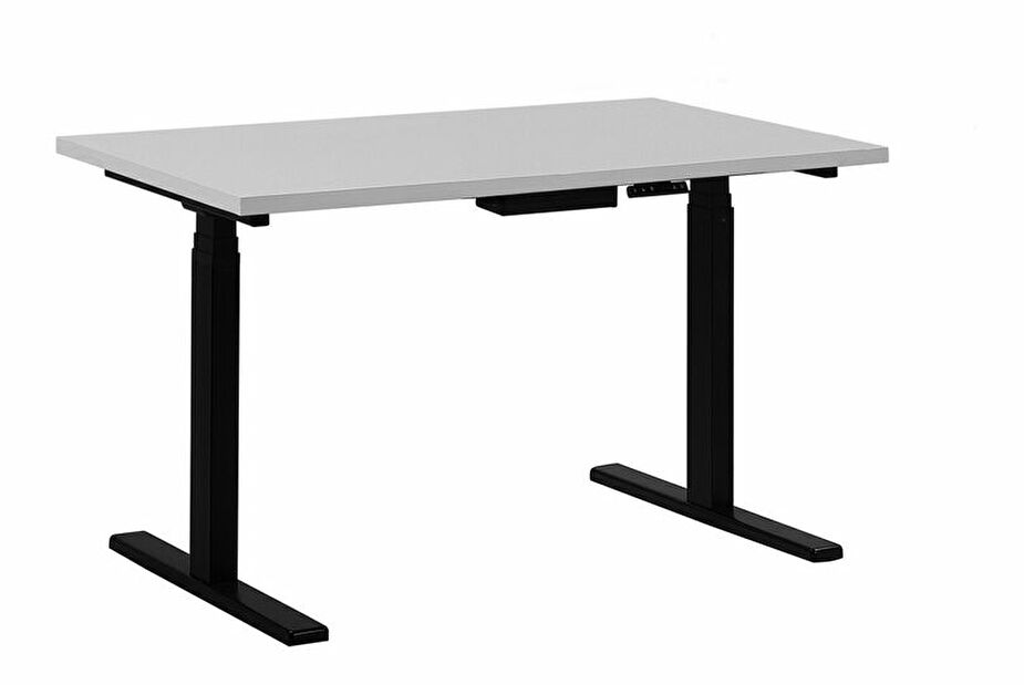 Psací stůl UPPER II (130 x 72 cm) (MDF) (bílá + černá) (el. nastavitelný)