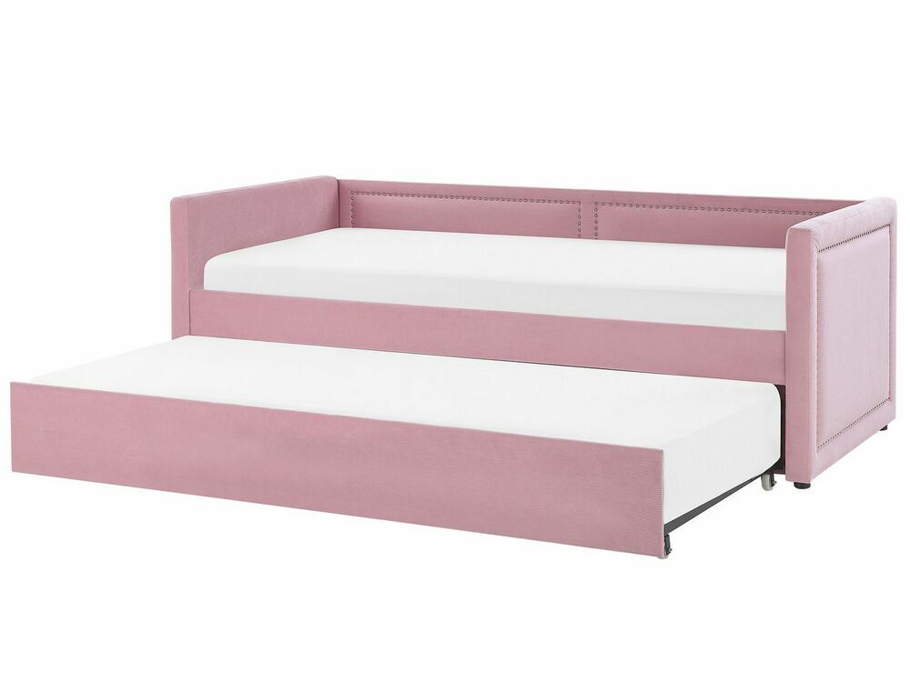 Rozkládací postel 90x200 cm Mai (růžová)