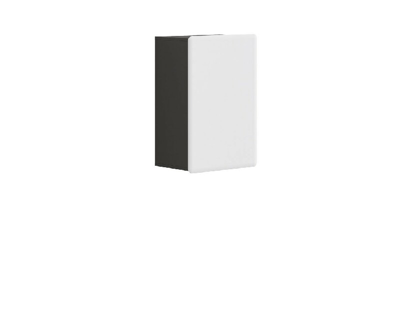 Skříňka na stěnu BRW Possi Light SFW1D/8/5 (šedý wolfram + lesk bílý)