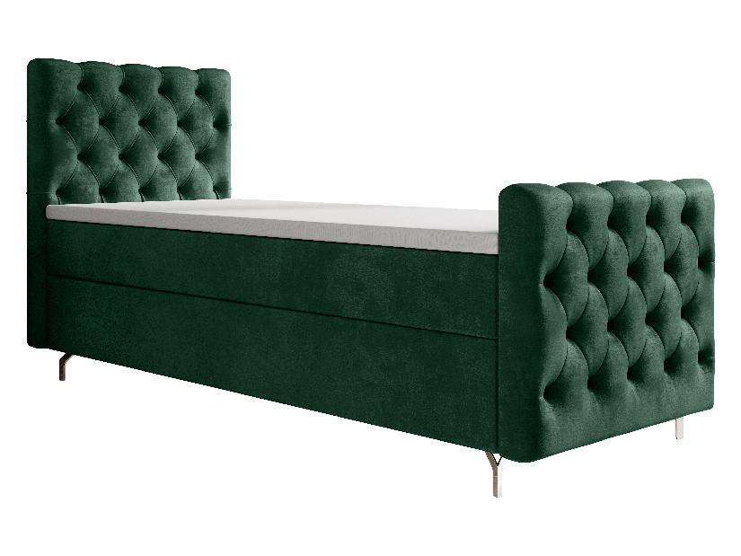 Jednolůžková postel 80 cm Clinton Comfort (smaragdová) (s roštem, bez úl. prostoru)