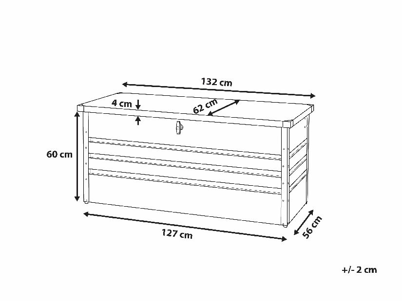 Úložný box 130x62cm Ceros (krémově bílá)