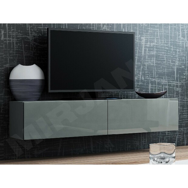 TV stolek/skříňka Zigo 140 (šedá + šedý lesk) *výprodej