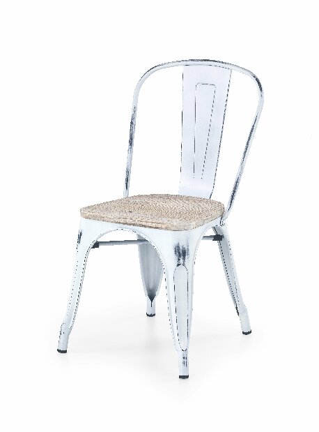 Jídelní židle K204 (bílá + kov)