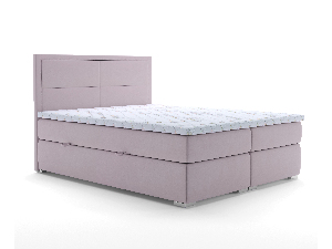 Manželská postel Boxspring 180 cm Menorra (růžová) (s úložným prostorem)